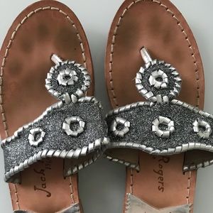 Jack Rogers Silver Glitter Sandals